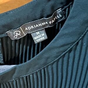 Adrianna Papell Black Pleated Blouse